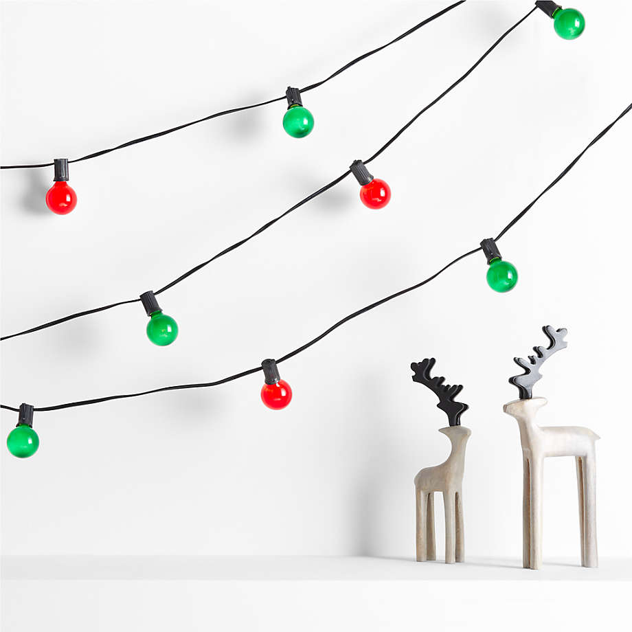 Red and Green 25Ft. LED Globe String Lights + Reviews Crate & Barrel