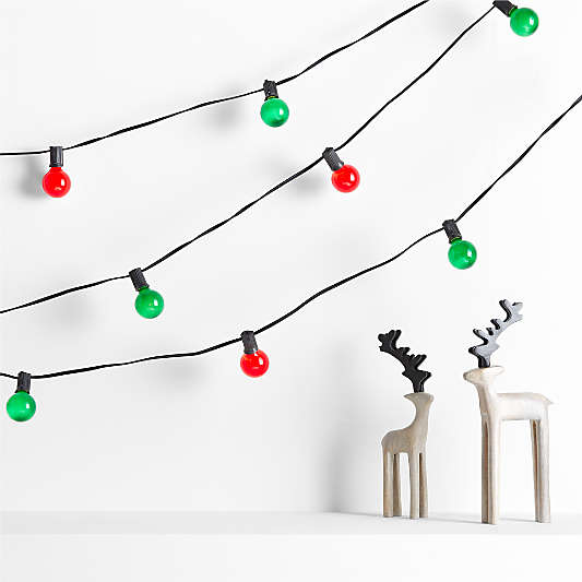 Red and Green 25-Ft. LED Globe String Lights