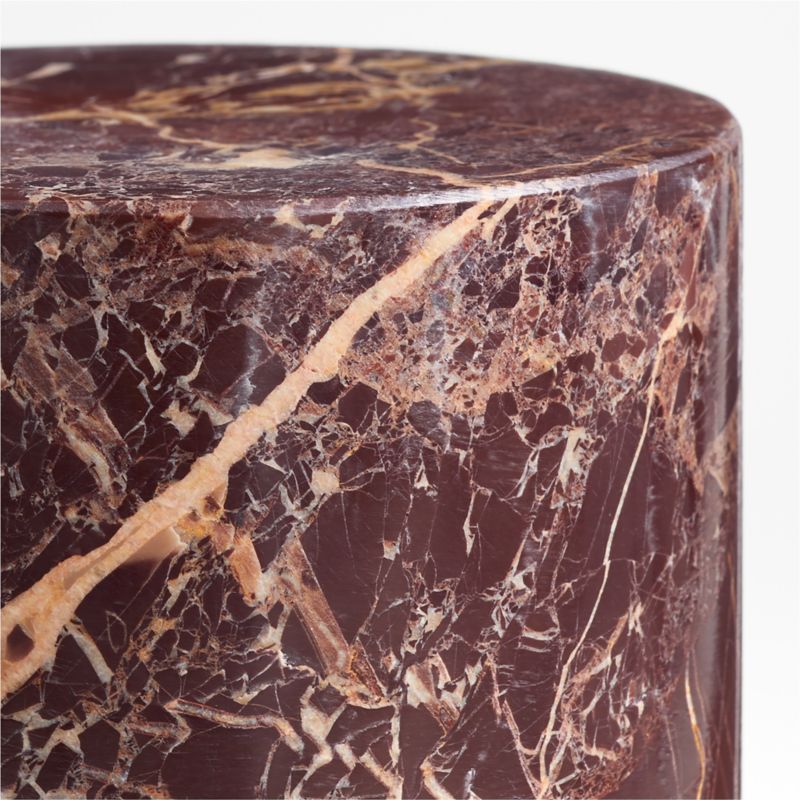 Red Marble Decorative Cylinder Sculpture - image 8 of 8