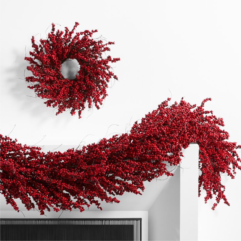 Faux Red Mini Berry Garland 6' - image 7 of 9