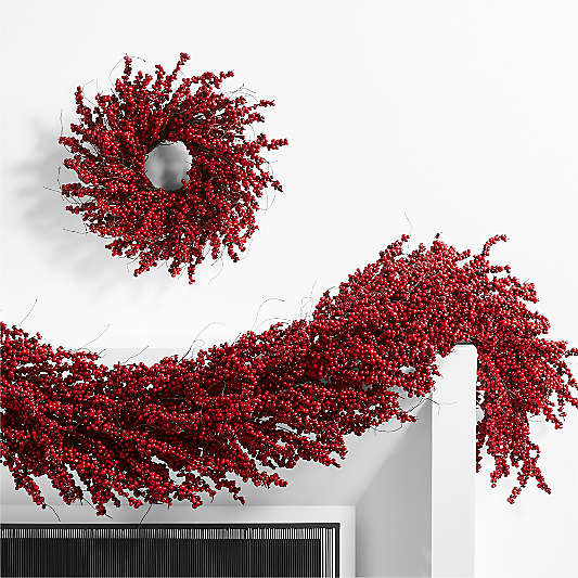 Faux Mini Red Berry Wreath 14"