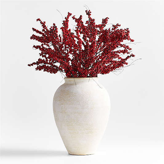 Faux Red Mini Berry Stem, Long 48"