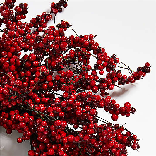Faux Red Mini Berry Garland 6'