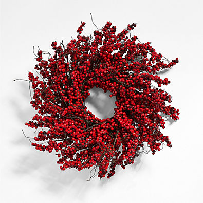 View Faux Mini Red Berry Mini Wreath 14" details