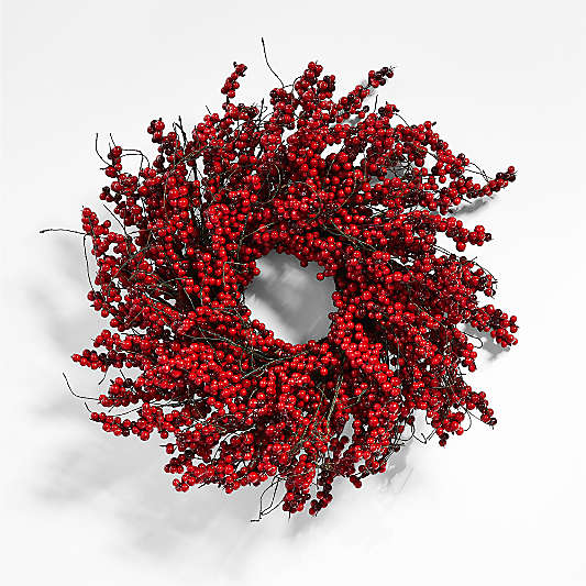 Faux Mini Red Berry Wreath 14"