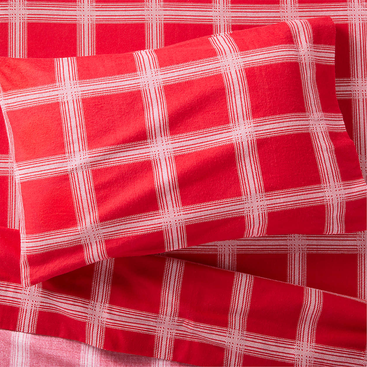 Kids Organic Flannel Twin Red Plaid Sheet Set + Reviews | Crate & Kids