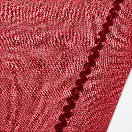 Red Rickrack Trim EUROPEAN FLAX ™-Certified Linen Table Runners