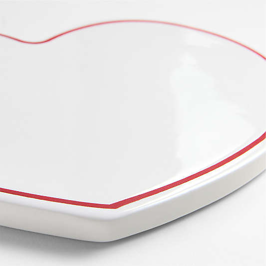 Red Rim Ceramic Heart Trivet