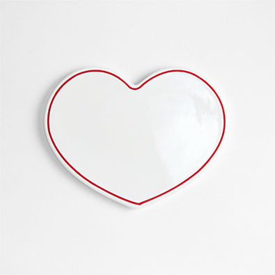 View Red Rim Ceramic Heart Trivet details