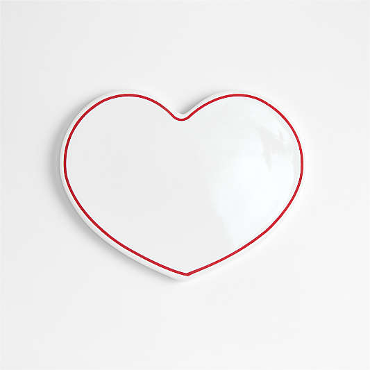 Red Rim Ceramic Heart Trivet