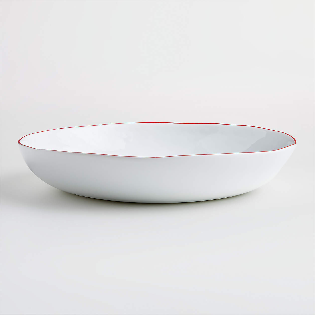 Red Rim Mercer Serving Bowl