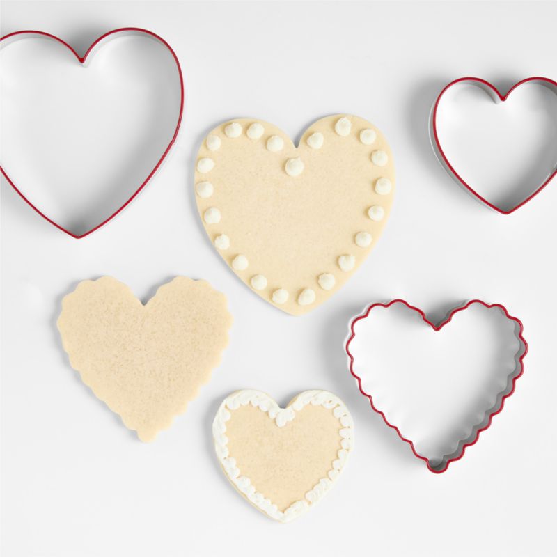 Red Rim Valentine's Cookie Cutters, Set of 3 - image 1 of 2