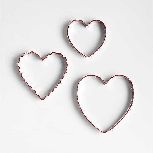 Red Rim Valentine's Cookie Cutters, Set of 3