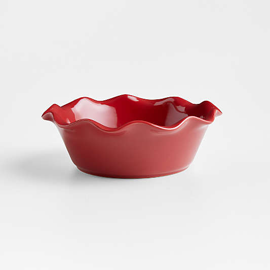 Red Ruffled Individual Pie Dish