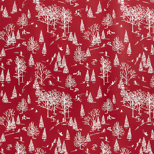 Red Skiers Holiday Gift Wrap