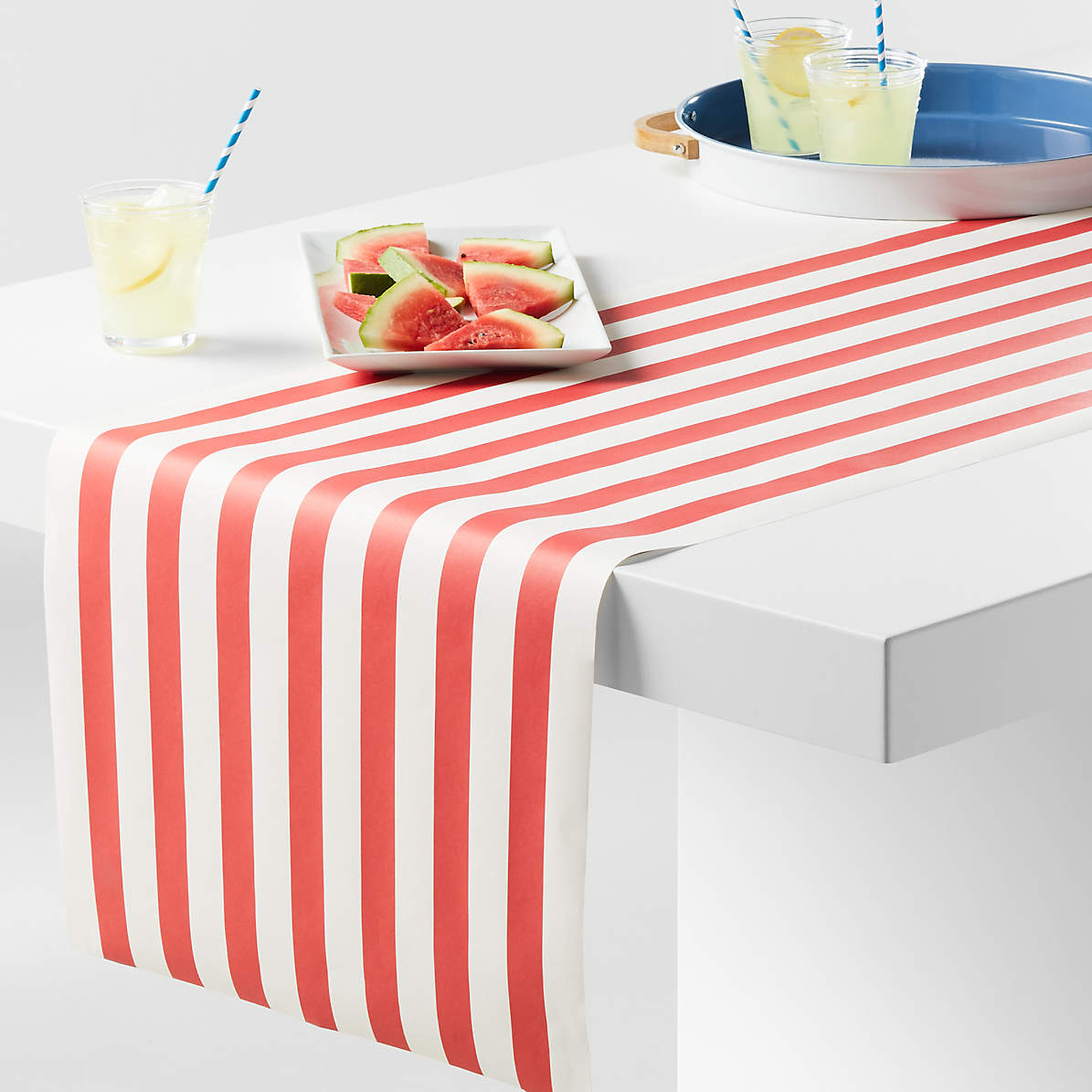 Red Stripe Paper Table Runner Crate And Barrel