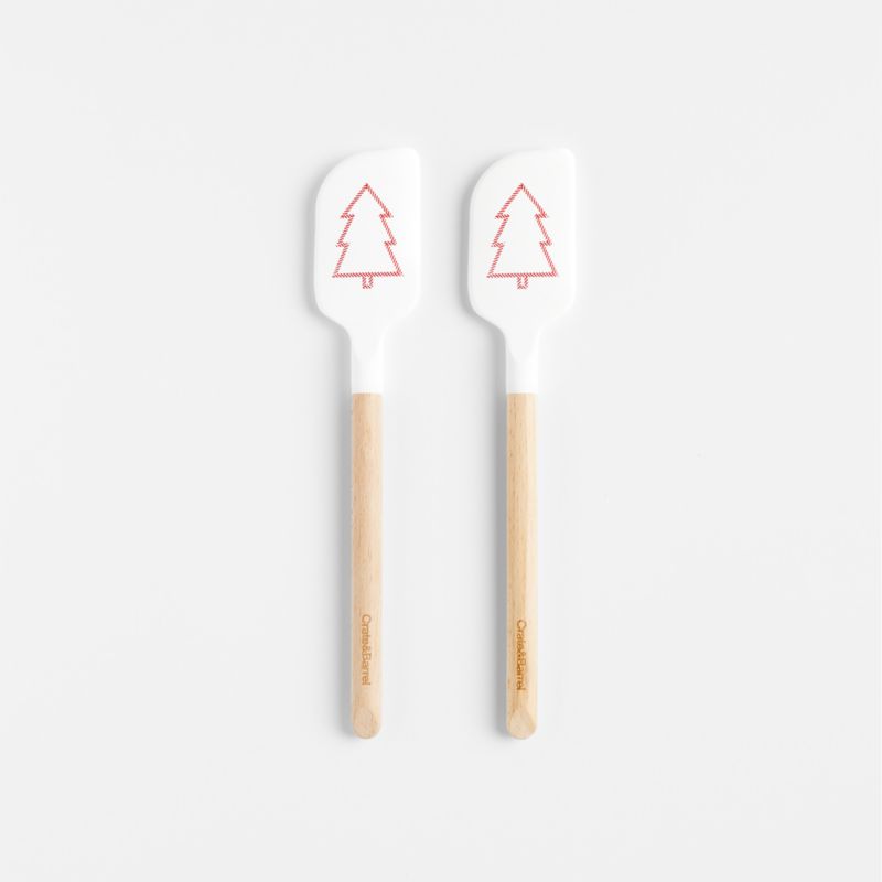 Red Stripe Tree Mini Spatulas, Set of 2 Crate & Barrel