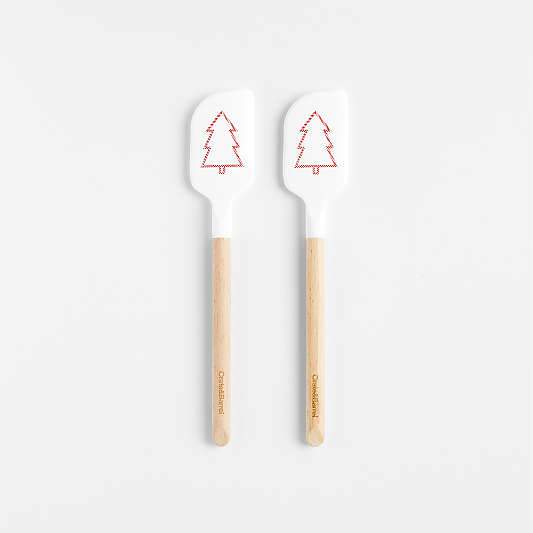 Red Stripe Tree Mini Spatulas, Set of 2