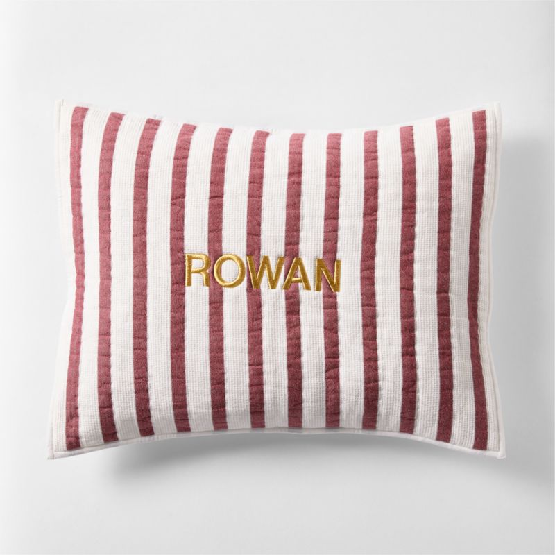 Red Striped Waffle Weave Organic Cotton Kids Pillow Sham - image 4 of 6