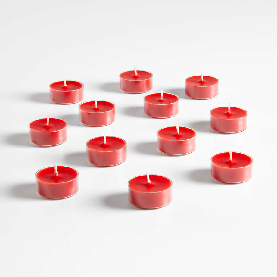 Red Tealight Candles, Set of 12 + Reviews Crate & Barrel