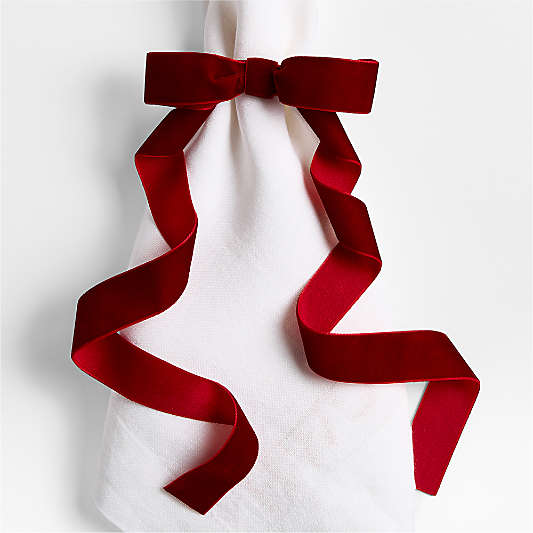 Red Velvet Bow Napkin Ring