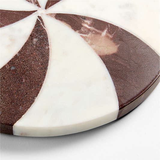 Red and White Marble Peppermint Trivet