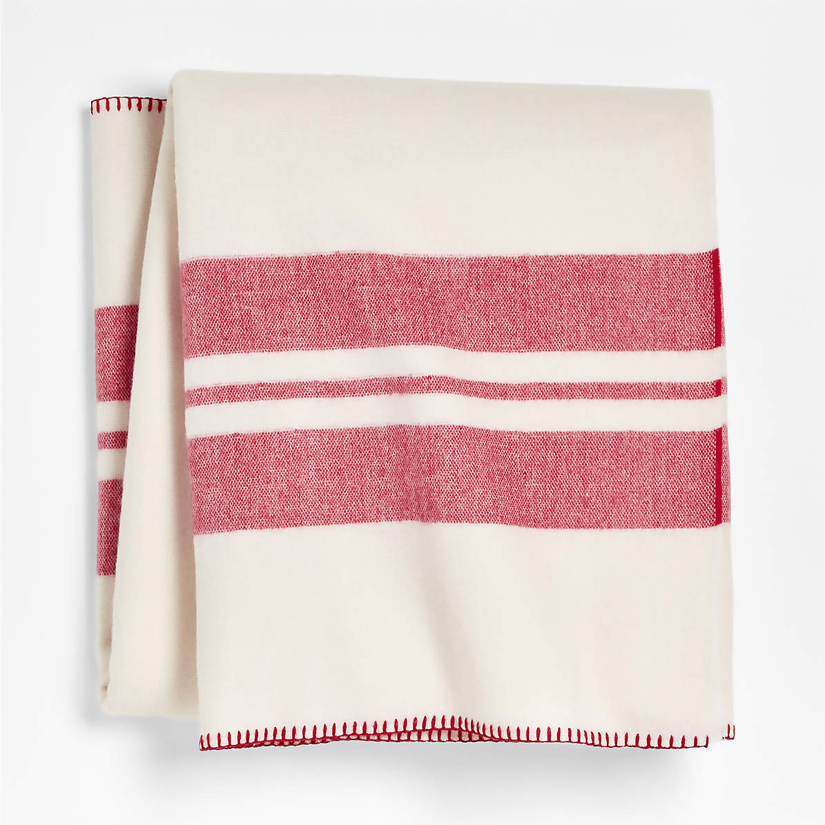 Red and discount white striped blanket