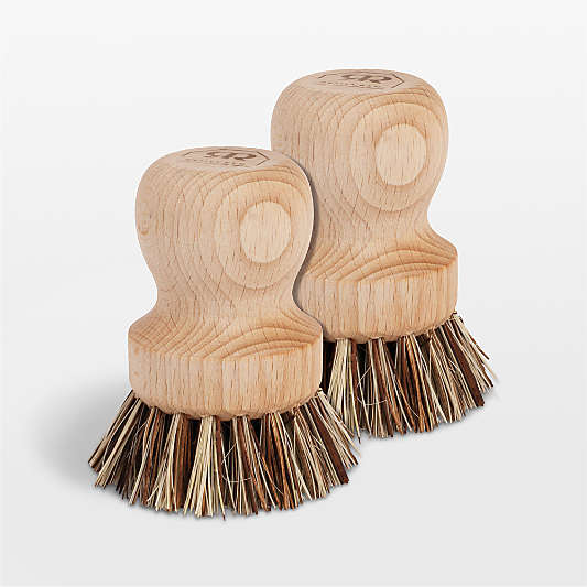 Redecker Beechwood and Natural Bristles Pot Brushes, Set of 2