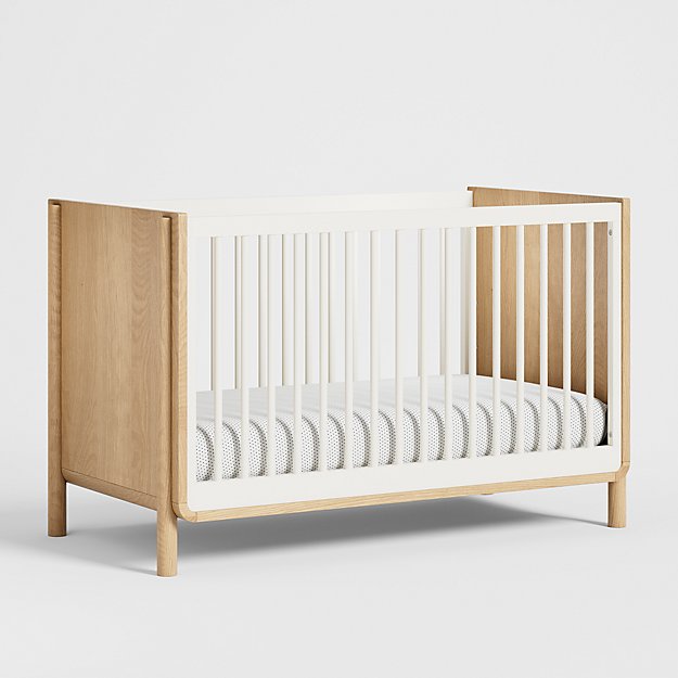 Redondo Two Tone Wood Convertible Baby Crib Reviews Crate Kids