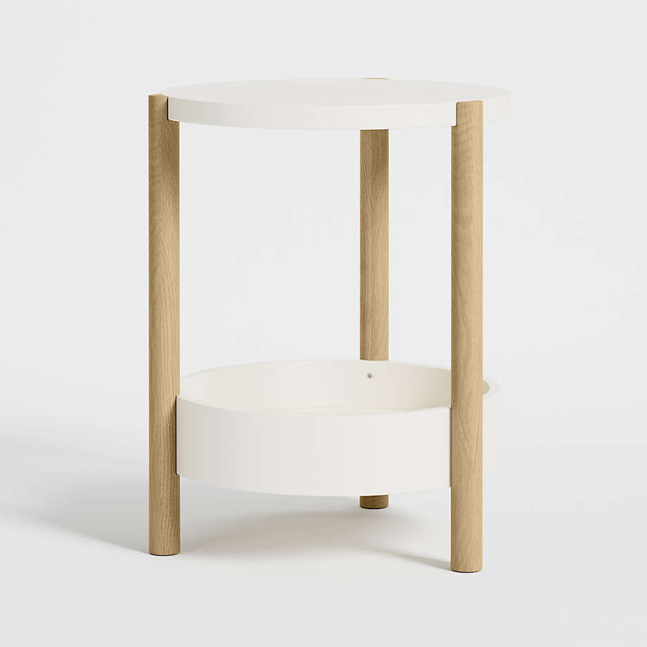 Redondo TwoTone Wood Round Nursery Side Table + Reviews Crate & Kids