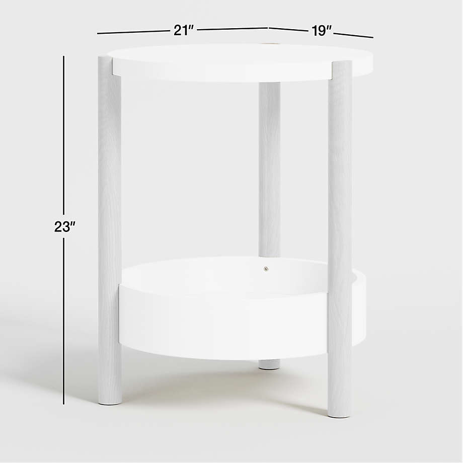 View Set of 2 Redondo Two-Tone Wood Round Nursery Side Table - image 2 of 15