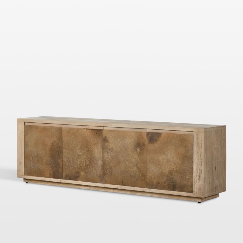 Redondo 92" Light Brown Wood and Metal Storage Media Console - image 3 of 12