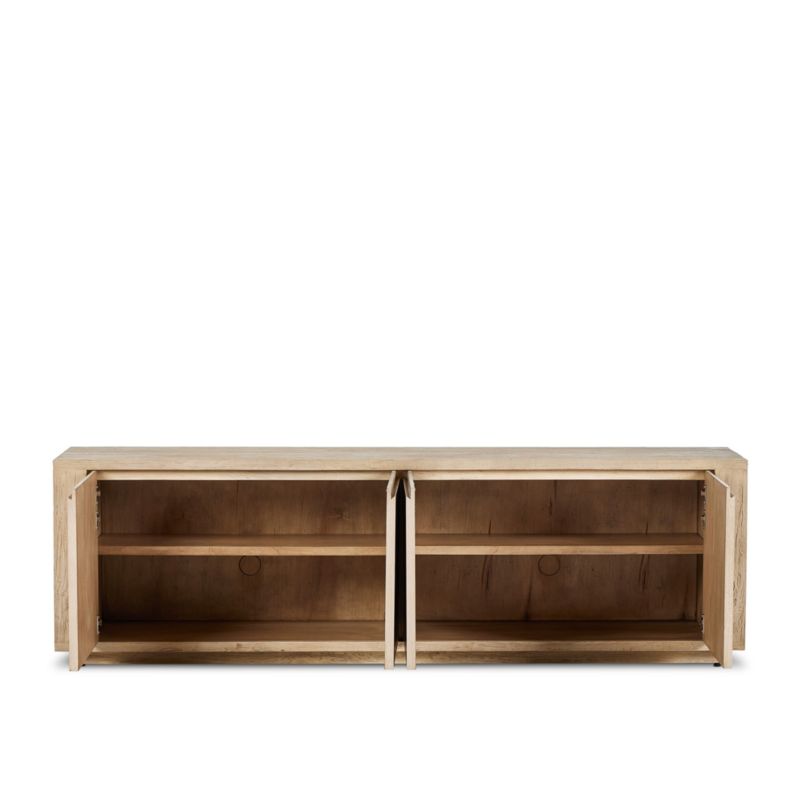 Redondo 92" Light Brown Wood and Metal Storage Media Console - image 4 of 12