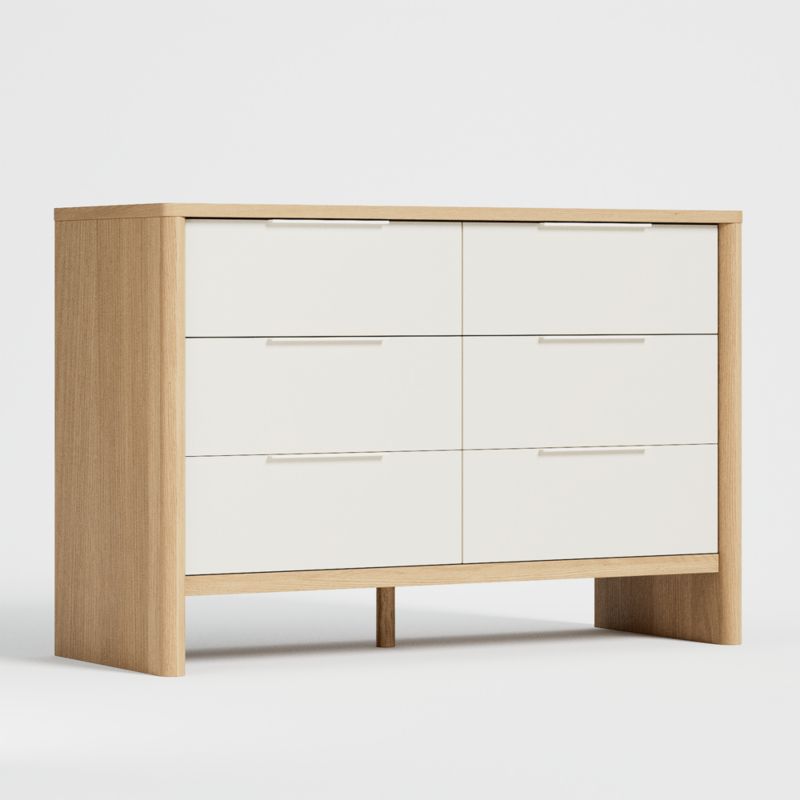 Redondo Two-Tone Wood Wide 6-Drawer Kids Dresser