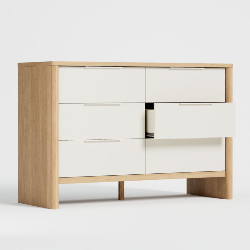 Redondo Two-Tone Wood Wide 6-Drawer Kids Dresser