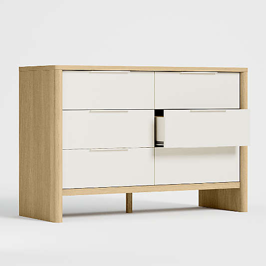 Redondo 51" Two-Tone Wood Wide 6-Drawer Kids Dresser