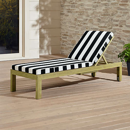 Regatta Natural Chaise with Black Cabana Stripe Sunbrella ® Cushion