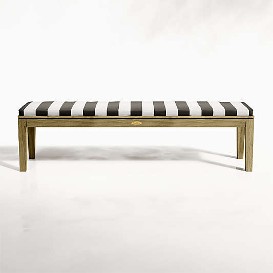 Regatta Natural Dining Bench with Black Cabana Stripe Sunbrella ® Cushion