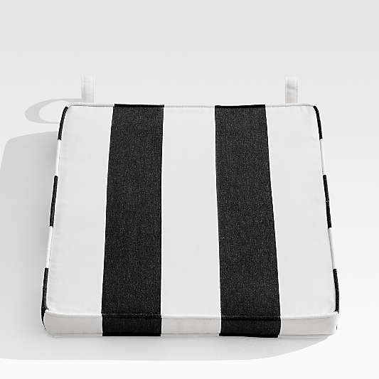 Regatta Black Cabana Stripe Sunbrella ® Outdoor Dining Chair Cushion