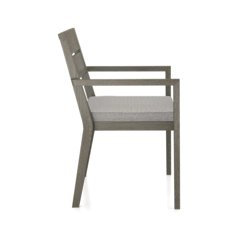 Regatta Grey Wash Teak Wood Outdoor Dining Chair with Cement Revolution Fabric Cushion