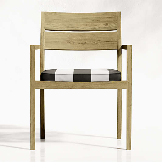 Regatta Natural Dining Chair with Black Cabana Stripe Sunbrella ® Cushion