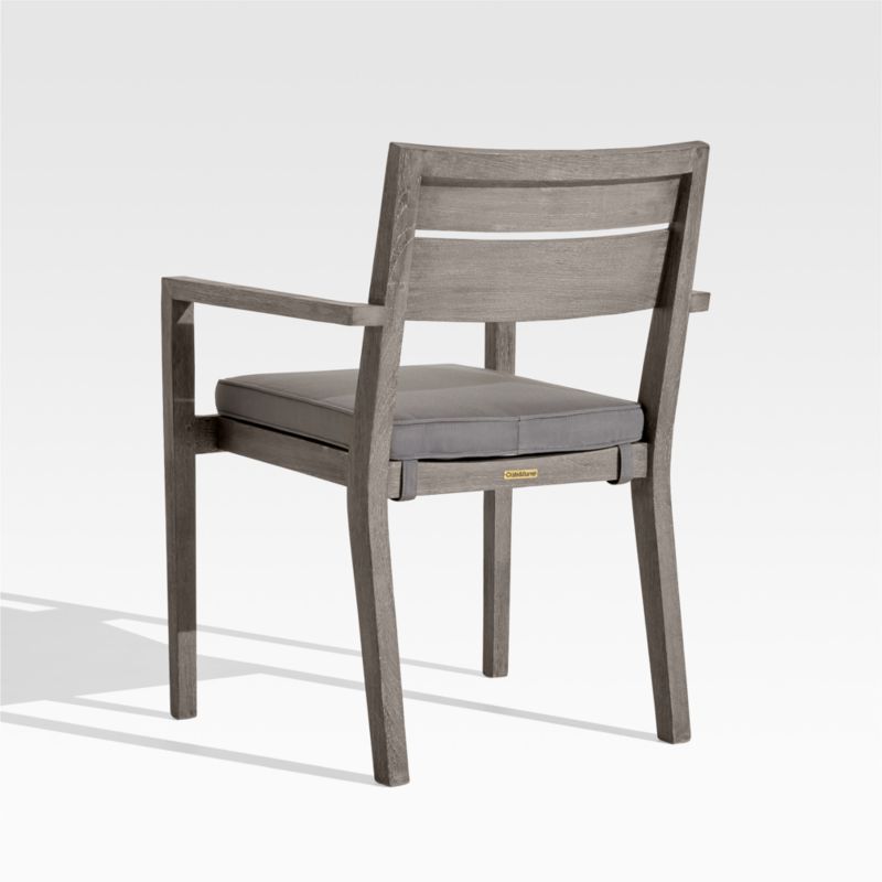 Regatta Grey Wash Teak Wood Outdoor Dining Chair with Graphite Sunbrella ® Cushion - image 9 of 14