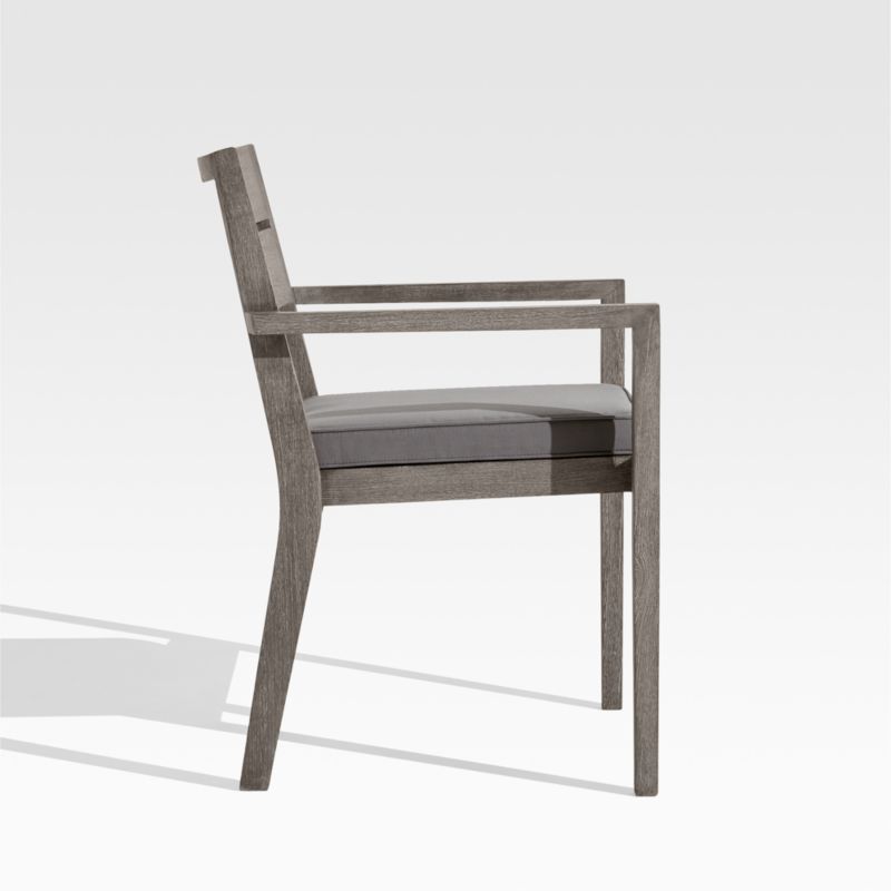 Regatta Grey Wash Teak Wood Outdoor Dining Chair with Graphite Sunbrella ® Cushion - image 6 of 14