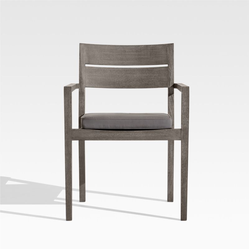 Regatta Grey Wash Teak Wood Outdoor Dining Chair with Graphite Sunbrella ® Cushion - image 0 of 14