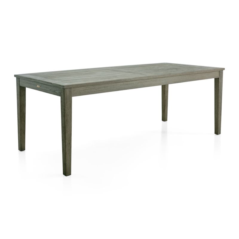 Regatta 84" Weathered Grey Solid Teak Wood Rectangular Outdoor Dining Table