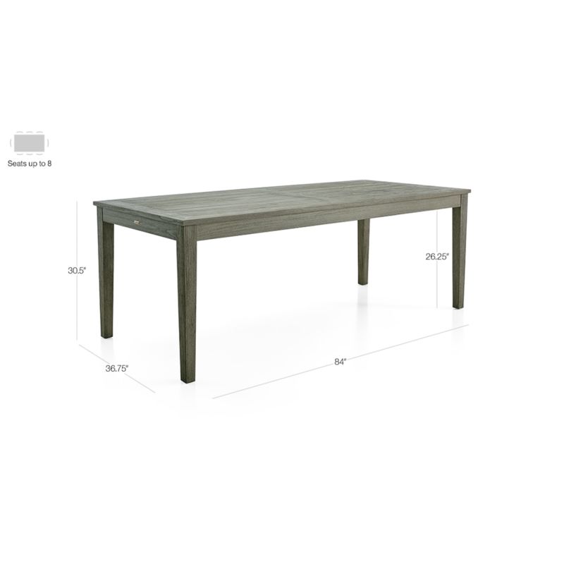 Regatta 84" Weathered Grey Solid Teak Wood Rectangular Outdoor Dining Table