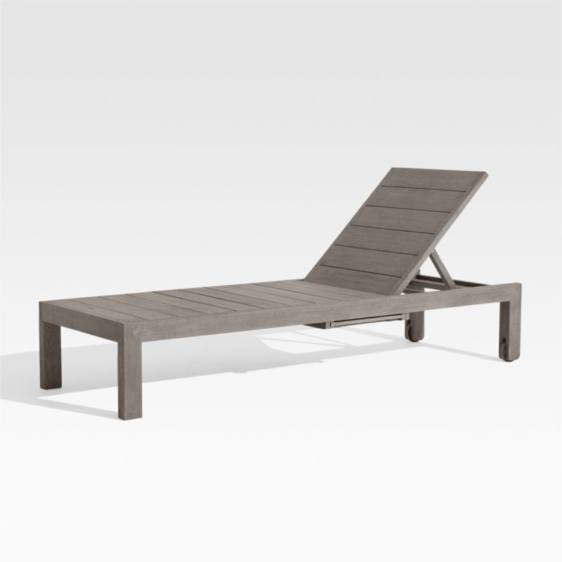 Regatta Grey Wash Teak Wood Outdoor Chaise Lounge