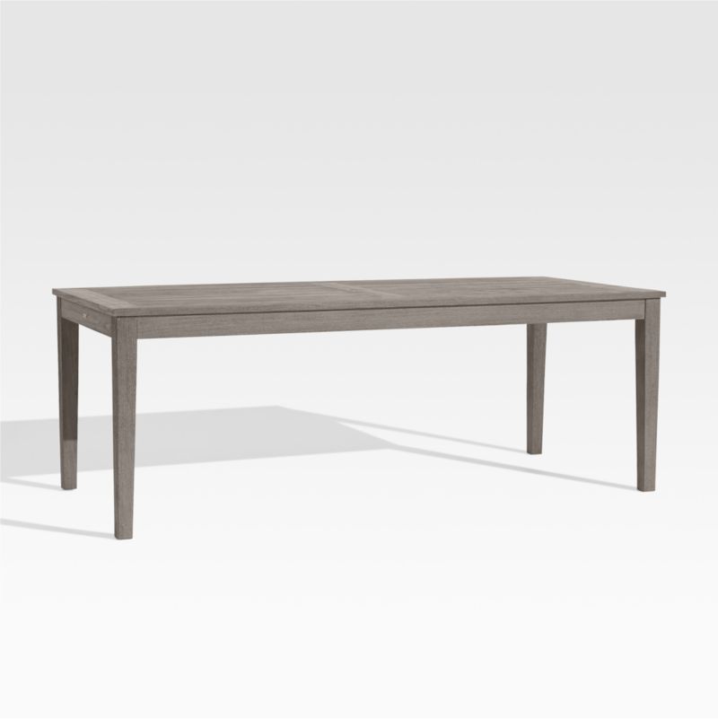 Regatta 84" Weathered Grey Solid Teak Wood Rectangular Outdoor Dining Table