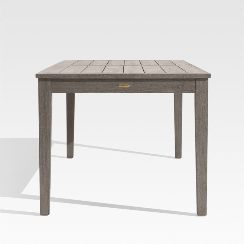 Regatta 84" Weathered Grey Solid Teak Wood Rectangular Outdoor Dining Table