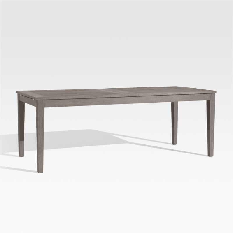 Regatta 84"-108" Weathered Grey Solid Teak Wood Extension Outdoor Dining Table